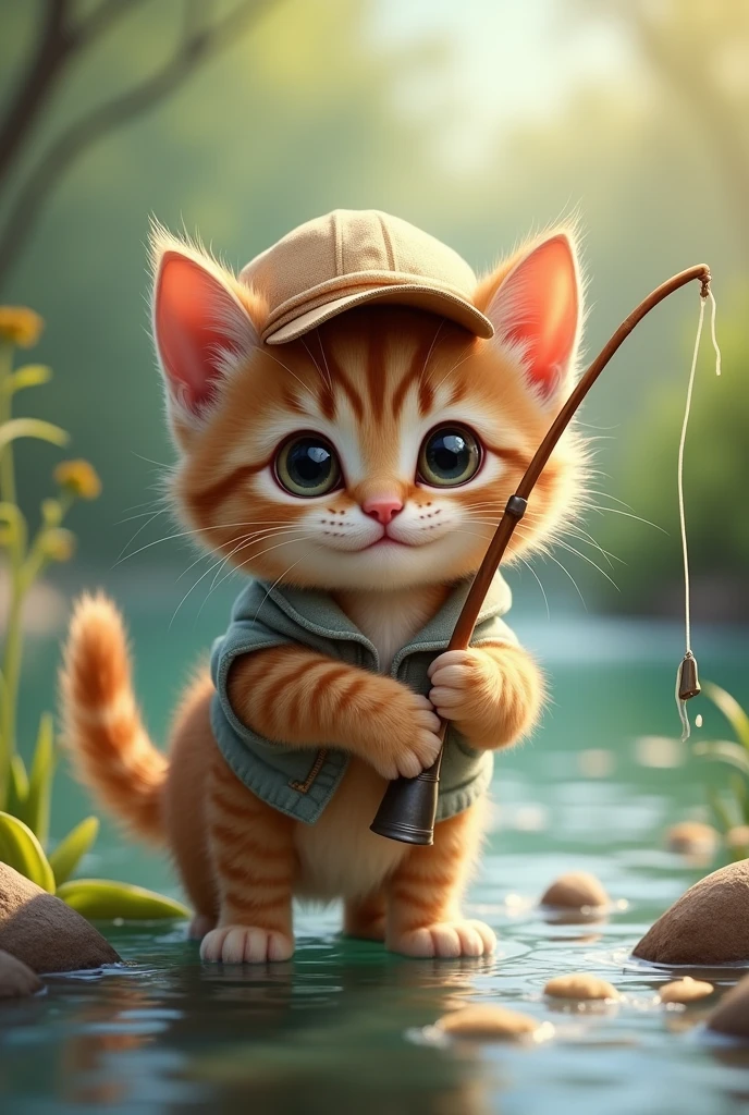Kitten fishing