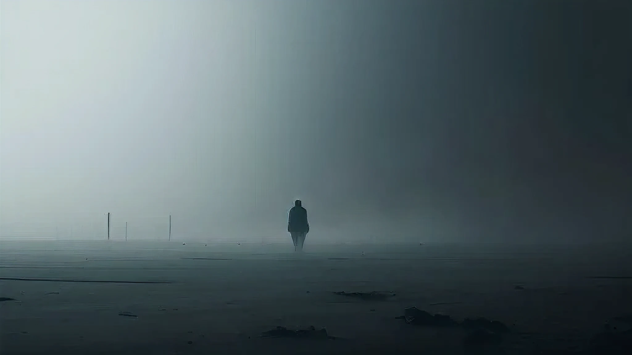 loneliness and heavy fog