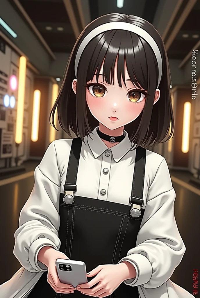 a beautiful girl with a cell phone in hand, extremely detailed portrait, hyper realistic, 4k 8k, photorealistic, masterpiece, highly detailed, cinematic lighting, dramatic cyberpunk atmosphere, intricate futuristic details, neon lights, advanced technology, vibrant colors, glowing interface, moody lighting, elegant pose, thoughtful expression, mesmerizing gaze