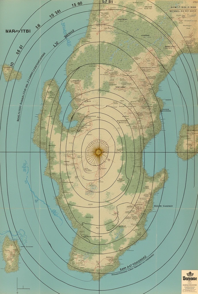 Cartographic visibility map of Duke Fidel Kegi airfield with a radius of 15 miles
