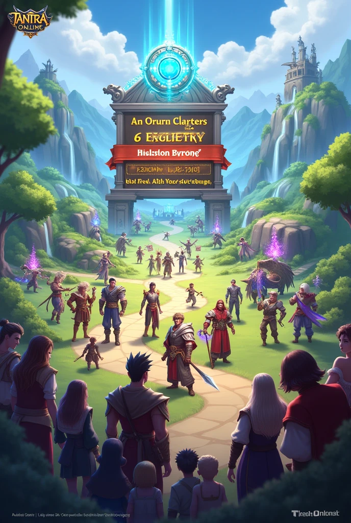 video game called tantra online make an image about my server called tantra glory we are completing 6 months online and we have an increased experience event and 40% discount on all donations that the image is of tantra online on the kruma map and that talks about the event and the discounts
