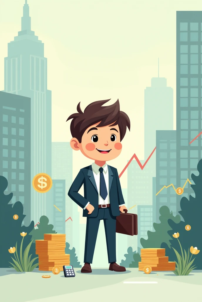 Generates a sentimental, cartoon-like image of the finance career