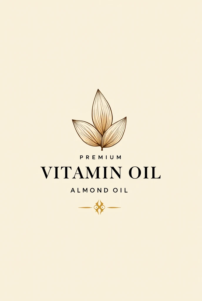 I need a more creative logo for a vitamin e almond oil product that contains text as well