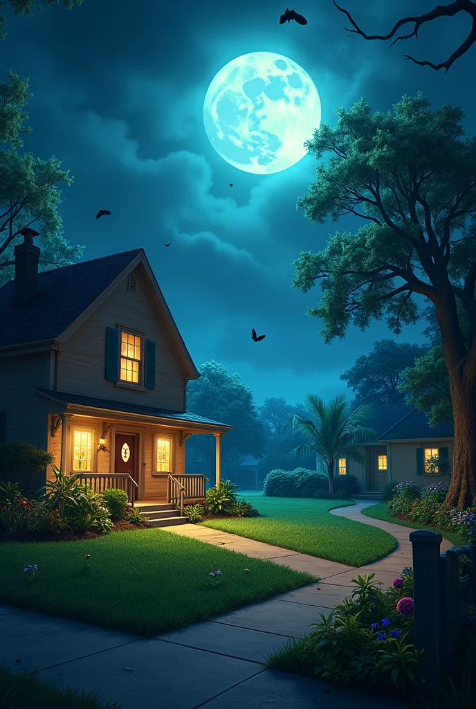 What would the main screen of Plants vs. Zombies look like if it were nighttime?