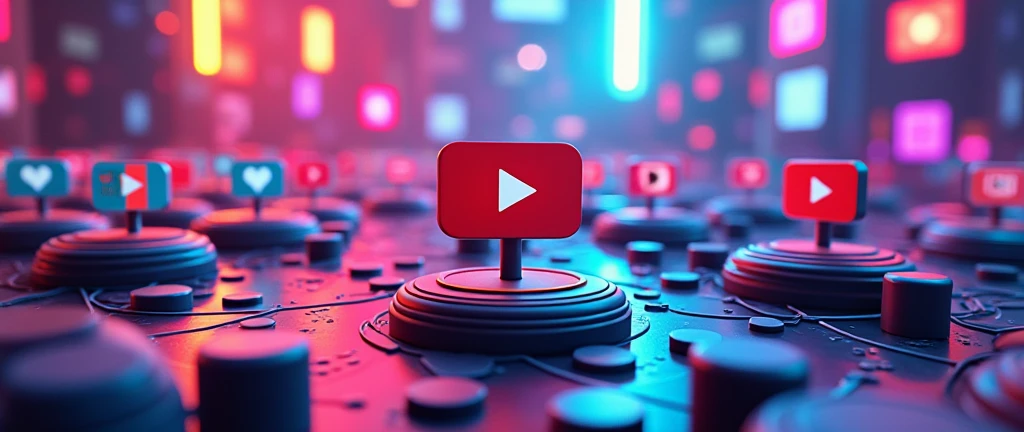 digital painting,concept art Background: Include a colorful and exciting gaming elements like joysticks. Ensure the background is vibrant and engaging.
Supporting elements: Add 3d youtube logos and likes 