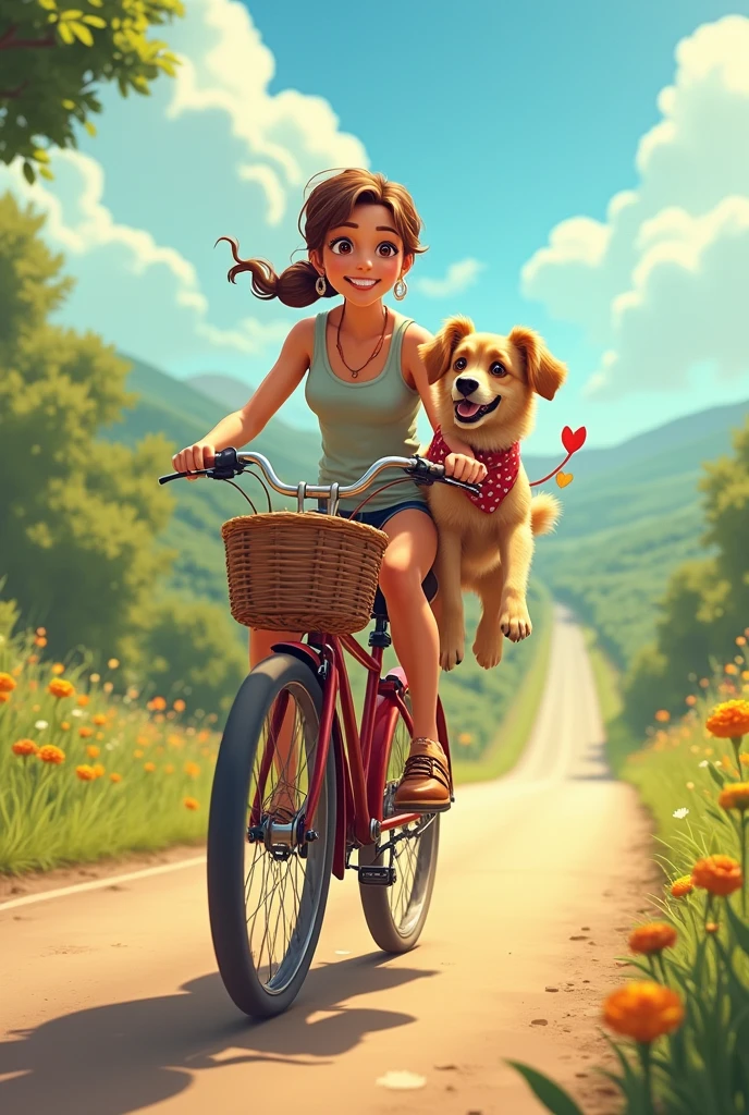 Bike with dog 
