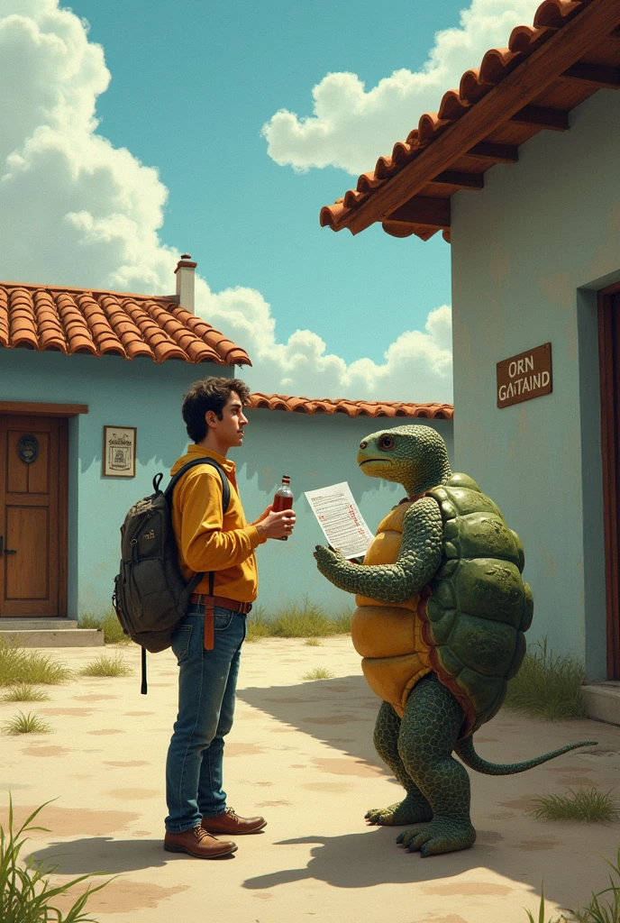 One day, Jorge found an old abandoned building, on Garcia Moreno street, that would be perfect for your project. With great enthusiasm, He went to the municipal office to obtain the necessary permits.. There he met the turtle, a public official in charge of processing these permits. the turtle, true to nature, He pulled out an endless stack of forms and asked Jorge for an endless list of documents.