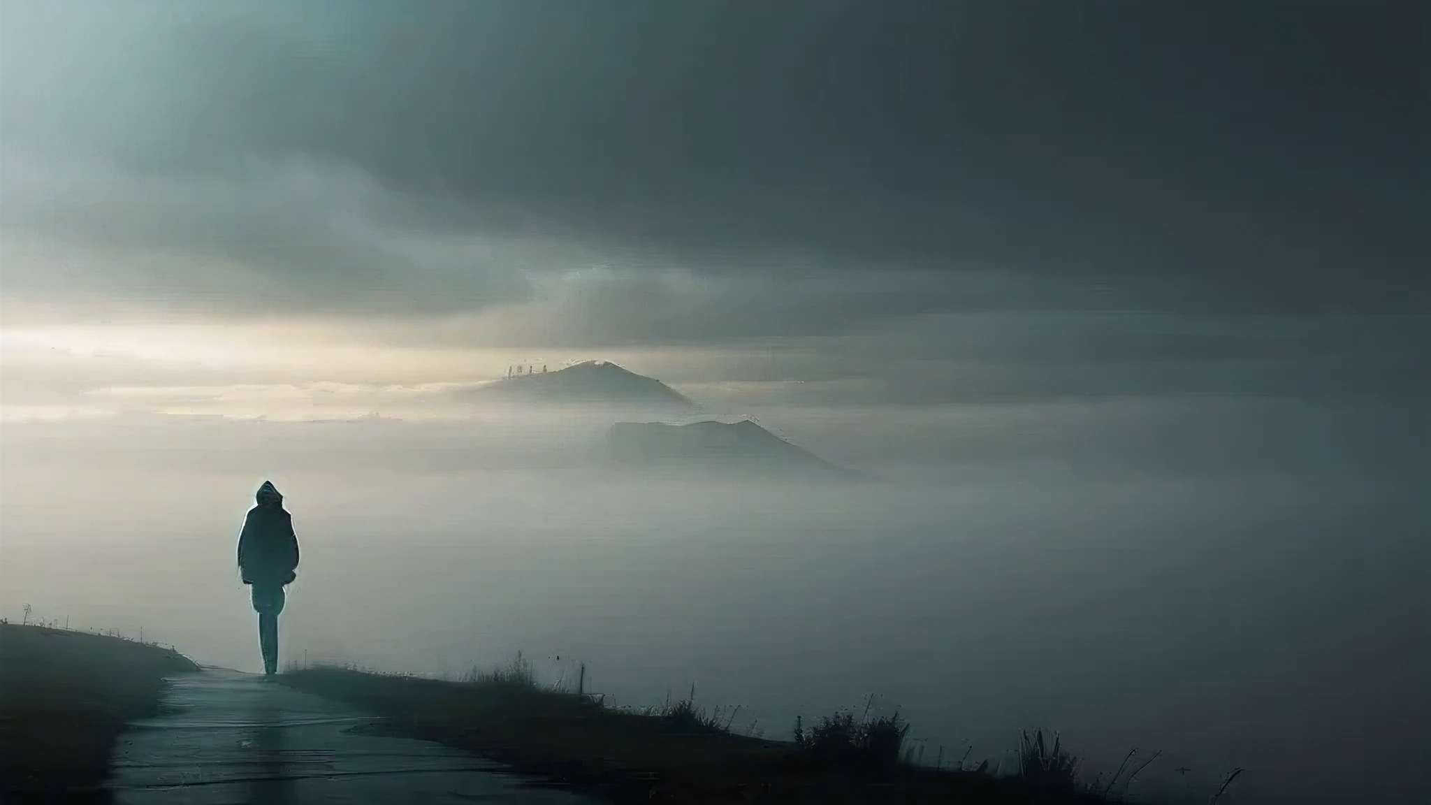 loneliness and heavy fog