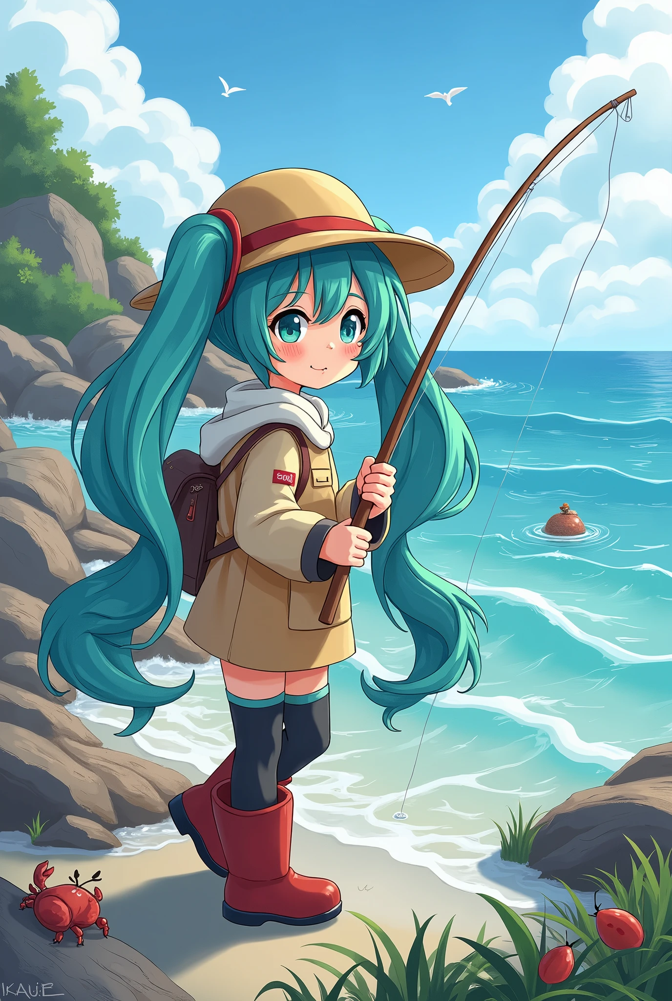 Hatsune miku lobster fishing 