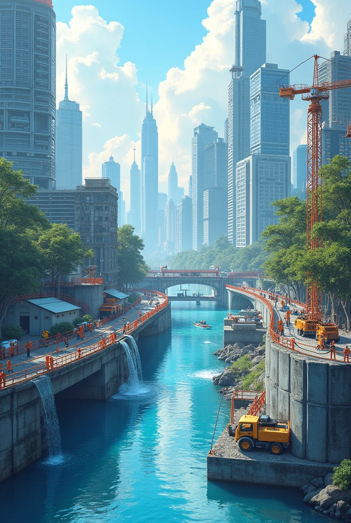 creates an image of the hydrology linked to construction 