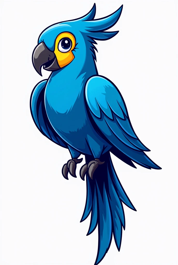 Create a vectorized blue macaw to be a mascot