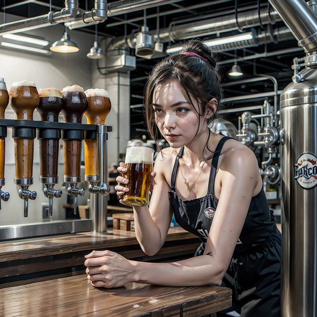 A craft beer factory with an old employee