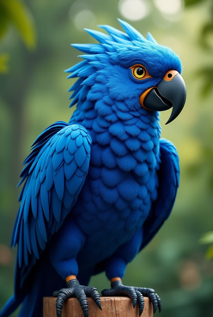 Create a blue macaw as a mascot