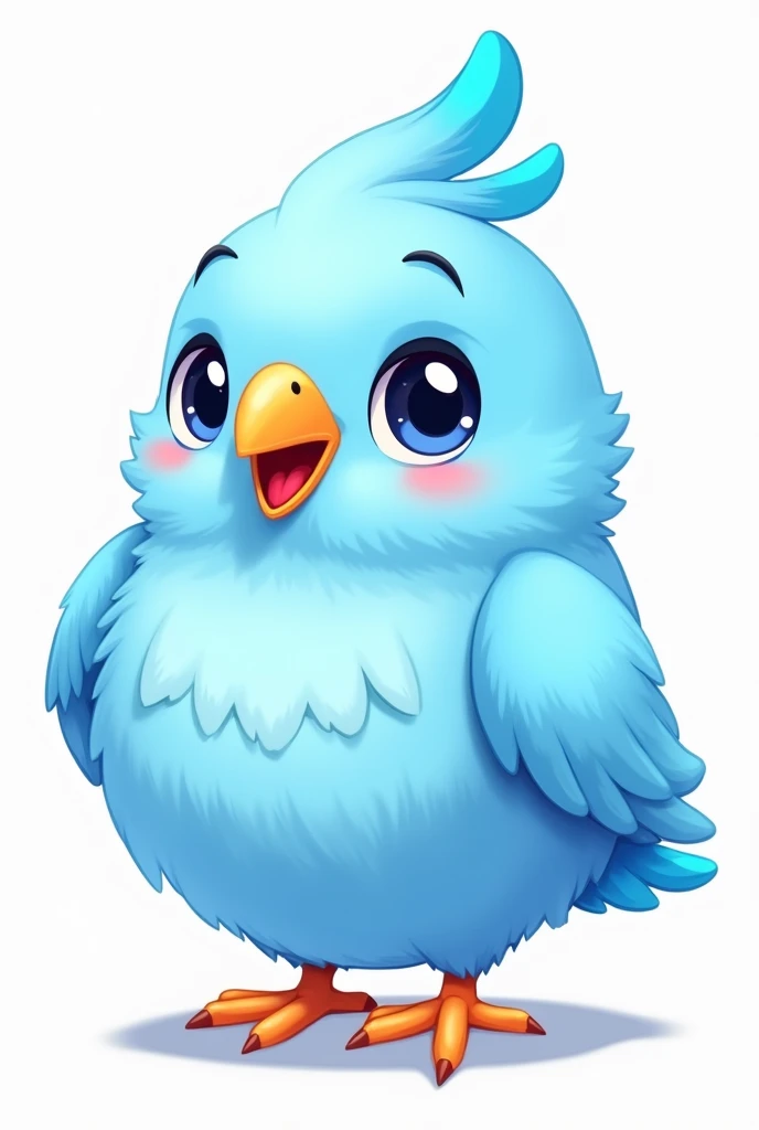 Create a vectorized blue cockatiel chick to be a mascot