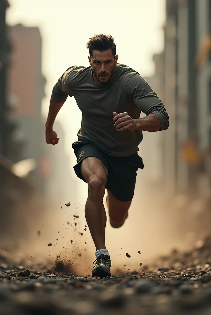 the same character now running