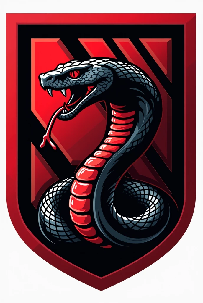 Black and red snake football team crest 