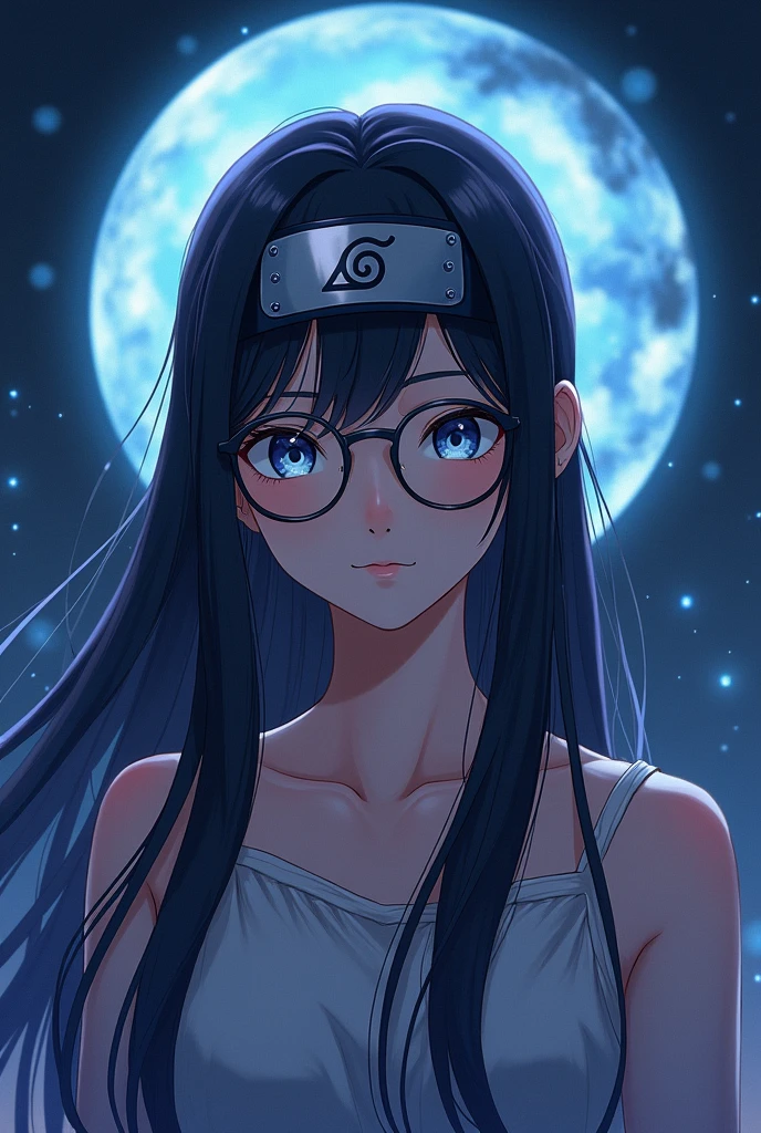 anime girl with glasses and long hair, anime visual of a cute girl, anime style. 8k, pin on anime, anime vibes, anime style 4 k, anime moe artstyle, anime aesthetic, anime girl desktop background, anime visuals, anime girl with real hair, ethereal anime, anime girl with long hair, beautiful anime portrait , anime , naruto, naruto anime, sharingan background, night time, dark , sharingan , wearing naruto headband