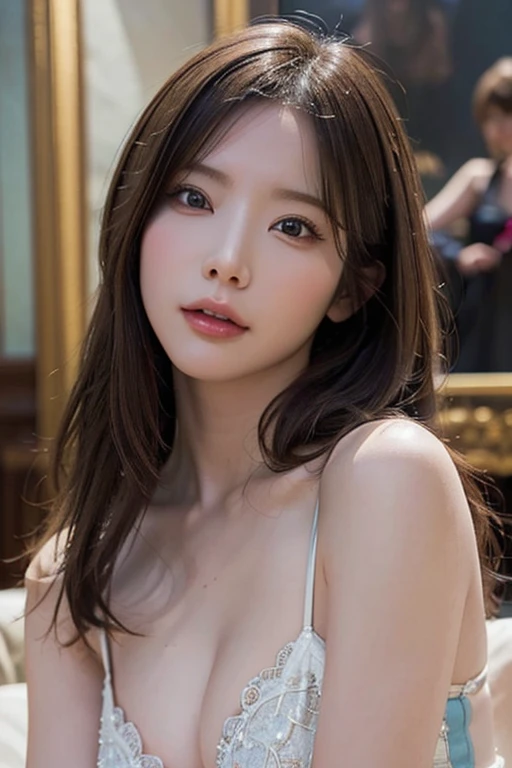 ((Highest quality)),(超High resolution),(Very detailed),(Detailed Description),((The best CG)),(masterpiece),Ultra-detailed art、(Highest quality、8k、32K、masterpiece)、(Realistic)、(Realistic:1.2)、(High resolution)、Very detailed、Very beautiful face and eyes、1 female、((:1.3))、Tight waist、Delicate body、(Highest quality、Attention to detail、Rich skin detail)、(Highest quality、8k、Oil paints:1.2)、Very detailed、(Realistic、Realistic:1.37)、Bright colors、