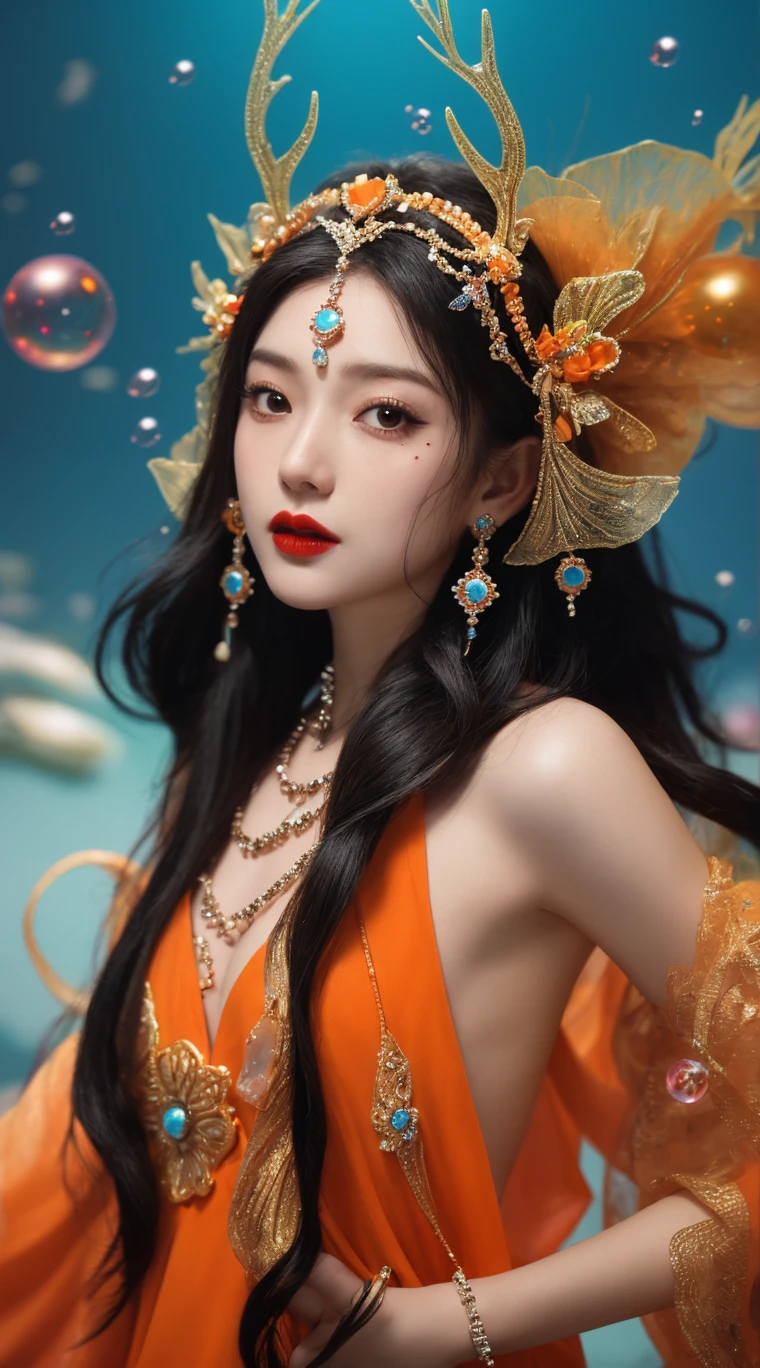 masterpiece、highest quality、cinema、(Detailed both eyes)、(cute japanese woman、bangs:1.3)、23 years old、1 girl、elegant、black hair、(auraroid photo:1.4)、Poland、