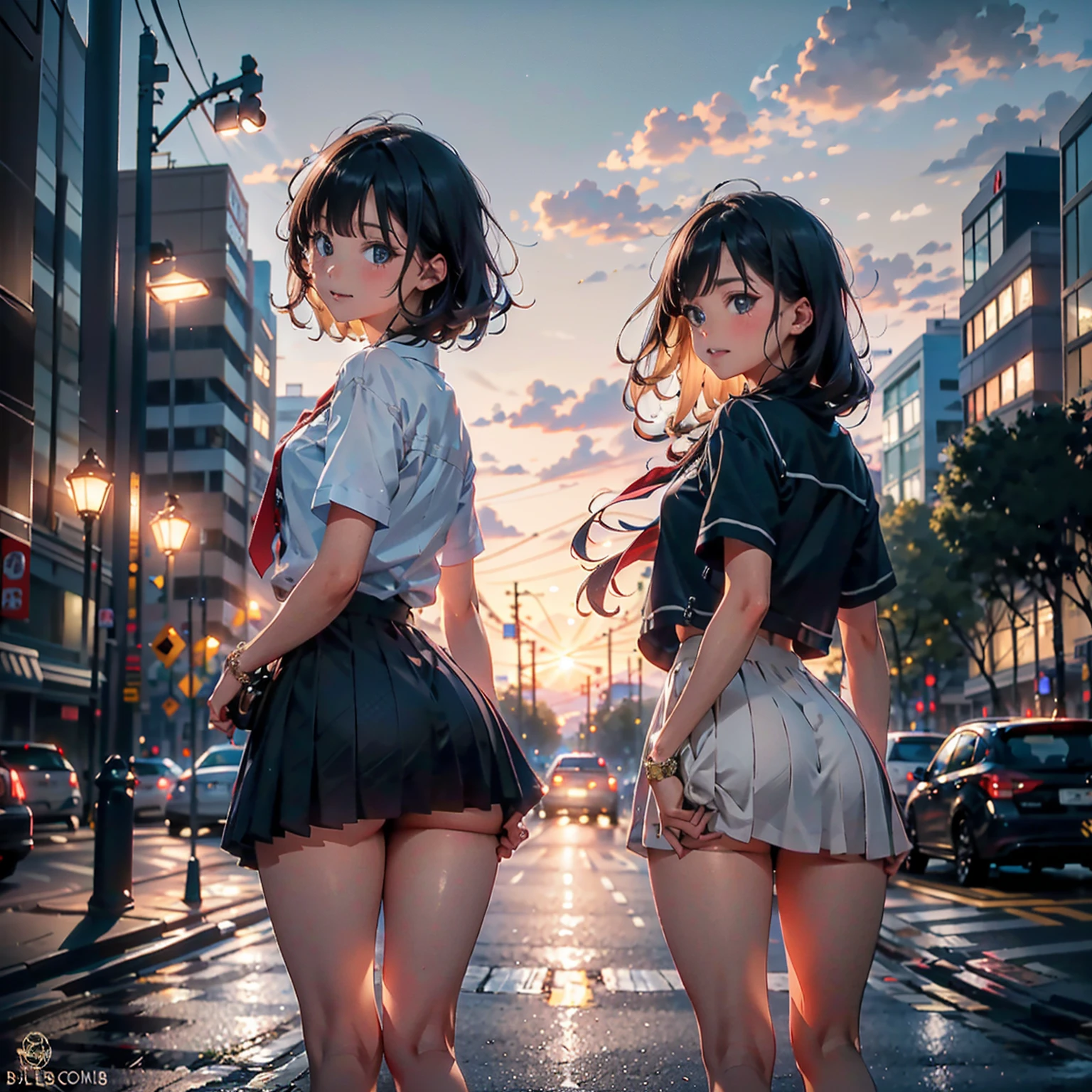 (8k, RAW Photos, 最high quality, masterpiece:1.2), High quality RAW color photos, Professional photo shoot, Cinematic Light, night、Late night、alone, (((young woman, gal))), (Sharp features), (Small face), (Skin with attention to detail:1.2), clavicle, Cute Face, Beautiful appearance, Long eyelashes,Girl Turning Around, smile, (Black Hair, Long straight line), high school student, Red tie, High School Uniform:1.2, Navy large oversized knit vest, bracelet, Rolled up sleeves, oversized white shirt, Micro Mini Skirt, night Park, Birds chirping, Embarrassing, sad, Artistic painting,Attractive thighs, loafers、(Very nice touch:1.2), (Watery eye), Sad atmosphere, Oil painting style, Dark colors, (Are standing:1.5, lean on a tree, )(((Focus on the butt))), Smooth texture, Gazing Eyes, Beautiful Skin, Glowing Skin, ((Perfect Fingers, Five Fingers, Anatomically correct)), Background Blur, high quality, surreal, ((Very detailed, photo shoot)),,View from below、blush、(Many passersby)、Embarrassing、Full Body Shot、((backstyle))、((Grab the skirt))、Accentuate your butt、Turn around、look back、Embarrassed、blush、Healthy Thighs、((Accentuate your butt))、Butt upshot、BIG ASS