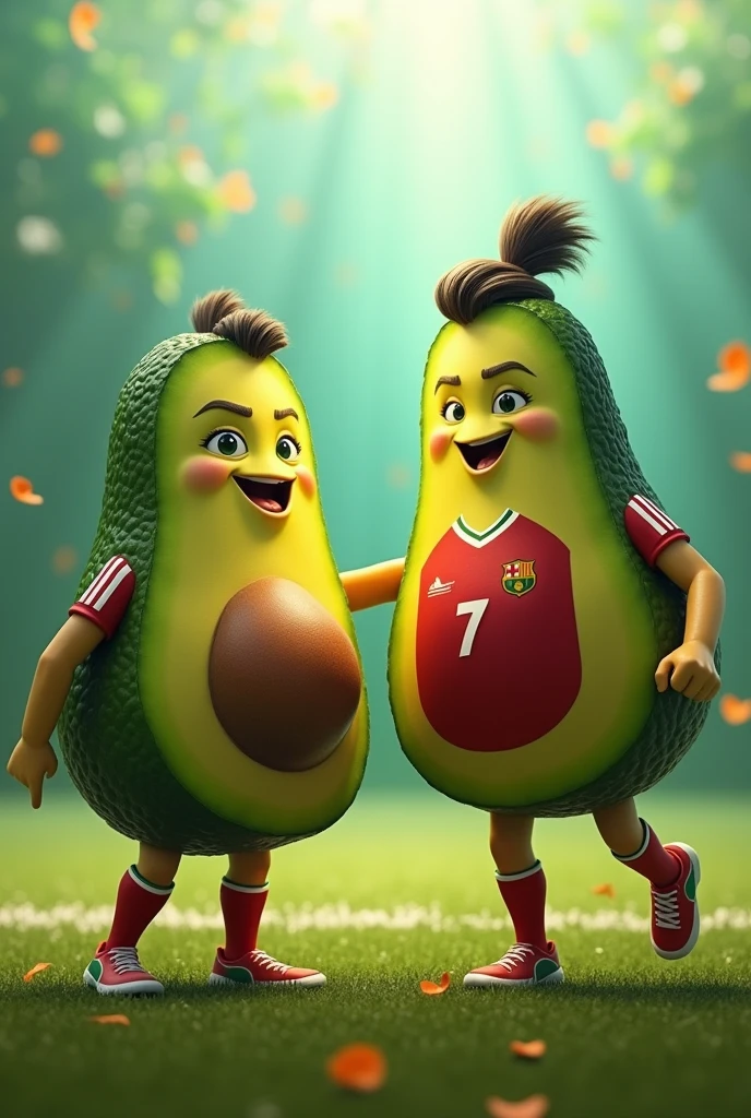 Two avocados with Cristiano Ronaldo