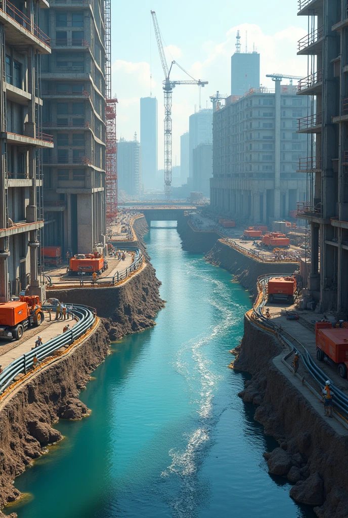 creates an image of the hydrology linked to construction, where you can see why it is important, use construction elements