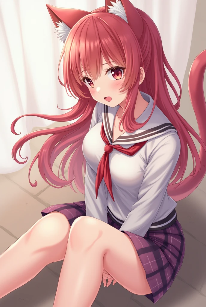Anime girl showing her pussy