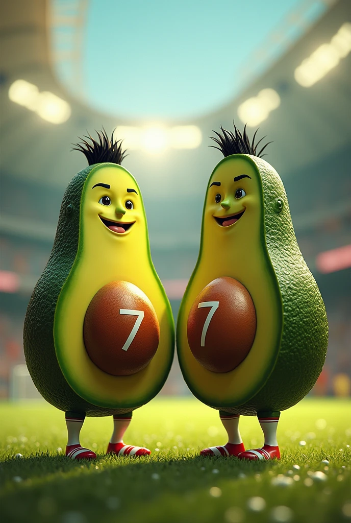Two avocados with Cristiano Ronaldo