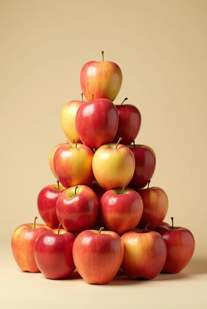 20 apples arranged in a pyramid shape