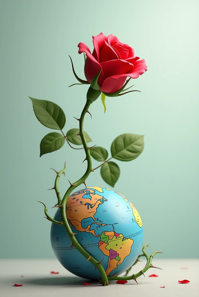 Rose stem with World