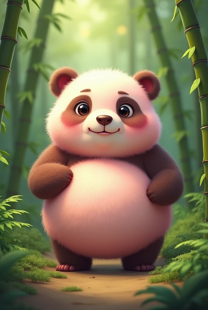 a very chubby pink panda