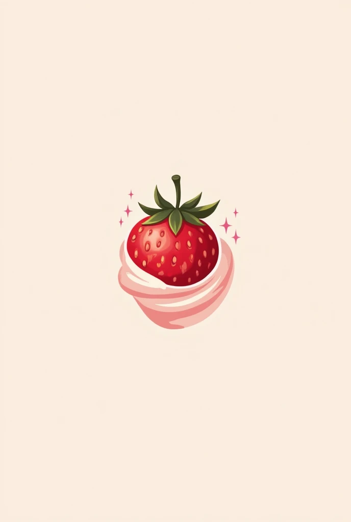Create a simple and elegant logo for a strawberries and cream company