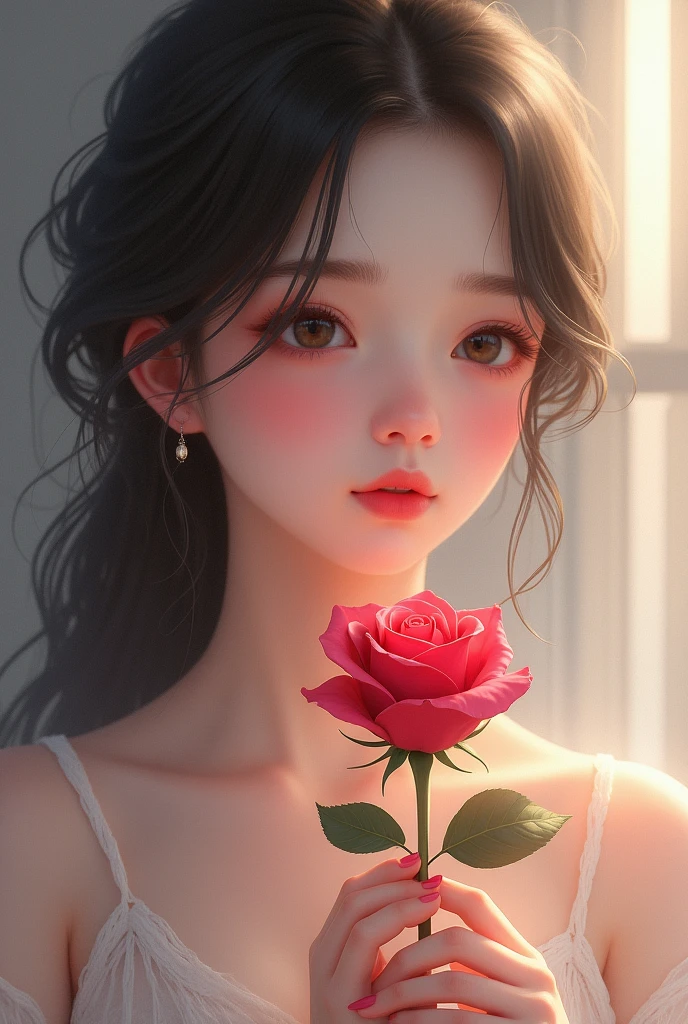 A girl with rose