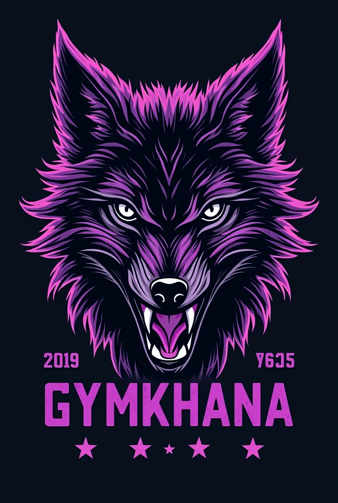 T-shirt for third year gymkhana, black and purple coyote team t-shirt 