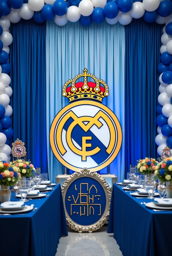 Create a Real Madrid birthday decoration.