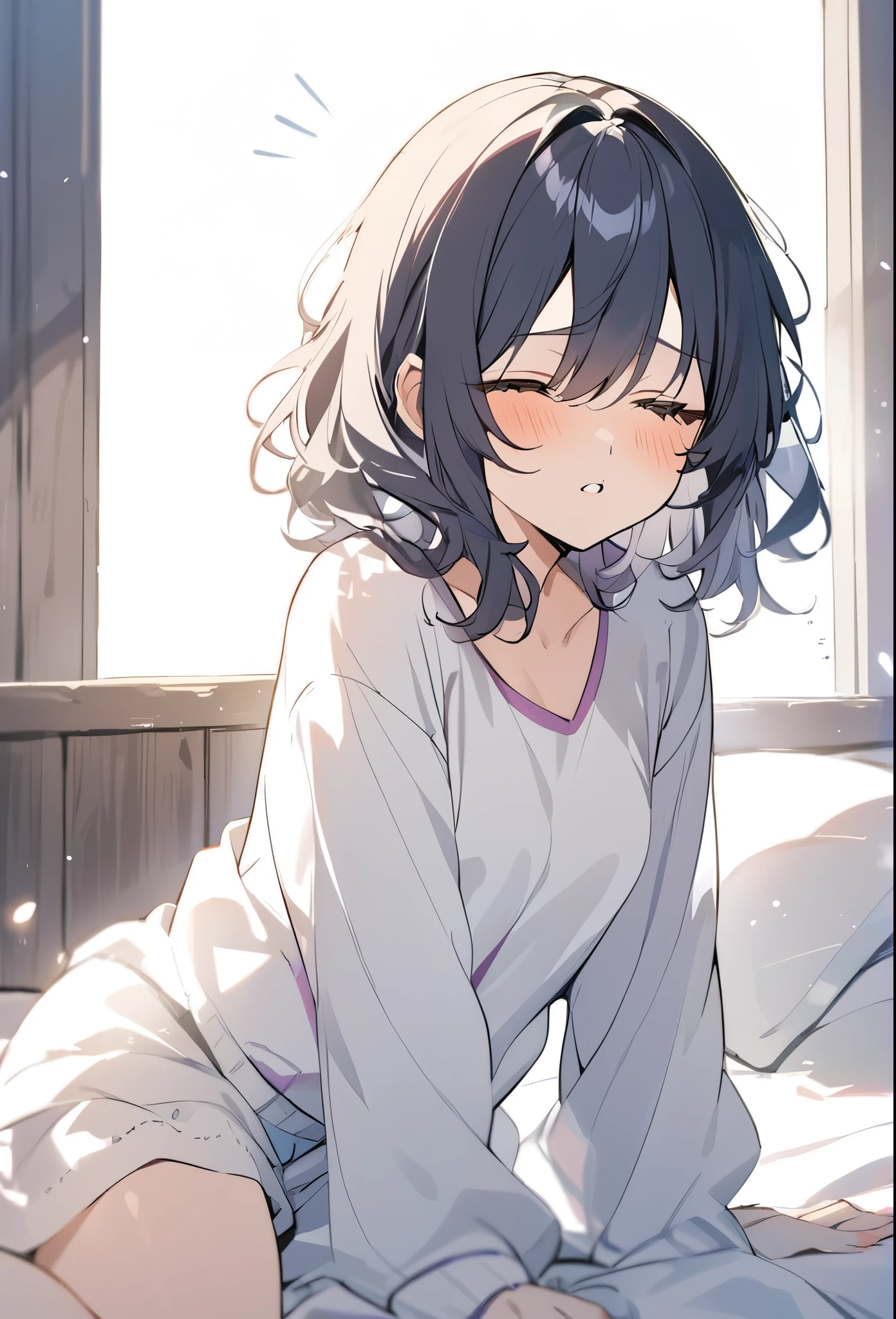 One girl, Waking up

