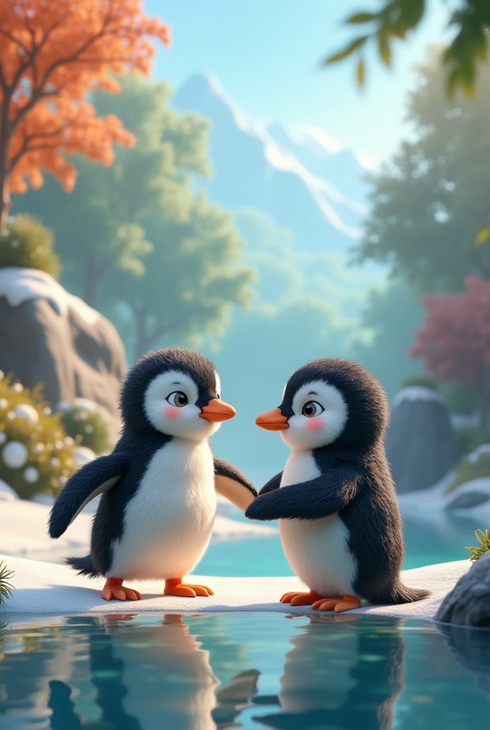 a penguins eating, a penguins kateboarding, a penguins dancing, a penguins celebrating christmas, cute penguins, adorable penguin, photorealistic, 8k, hyperdetailed, intricate details, realistic textures, natural lighting, dynamic pose, colorful environment, lush foliage, vibrant colors, beautiful scenery, serene pond, reflections in water, peaceful atmosphere, stunning details, masterpiece