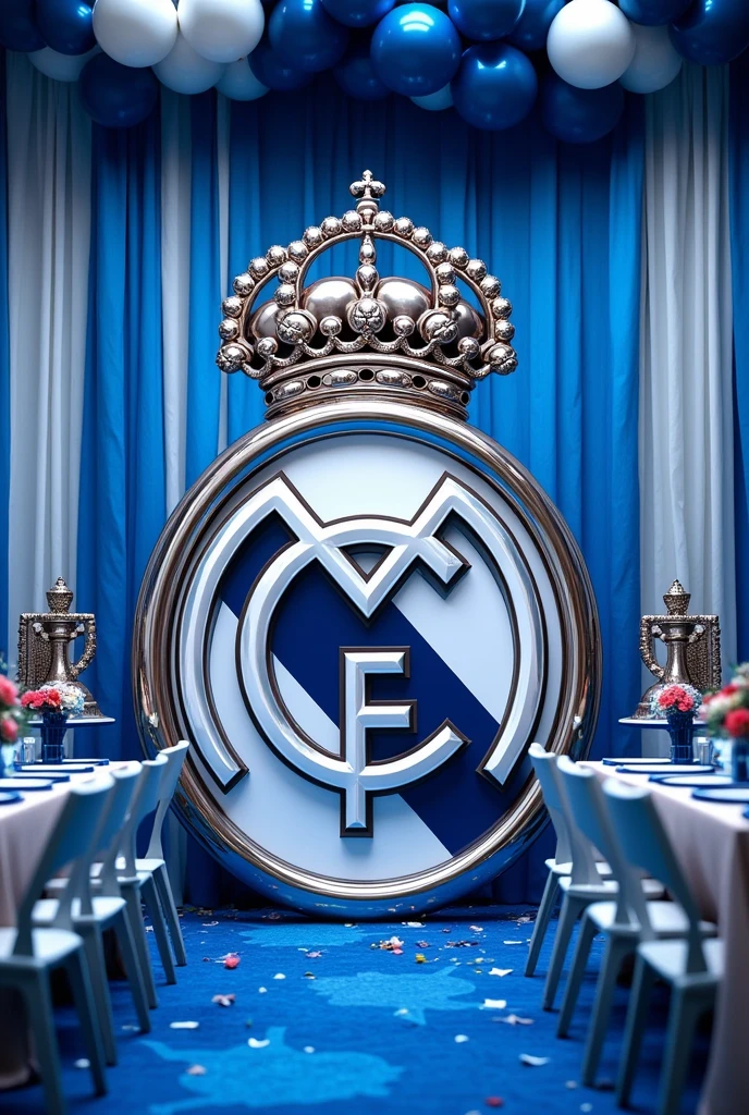 Create a Real Madrid birthday decoration.