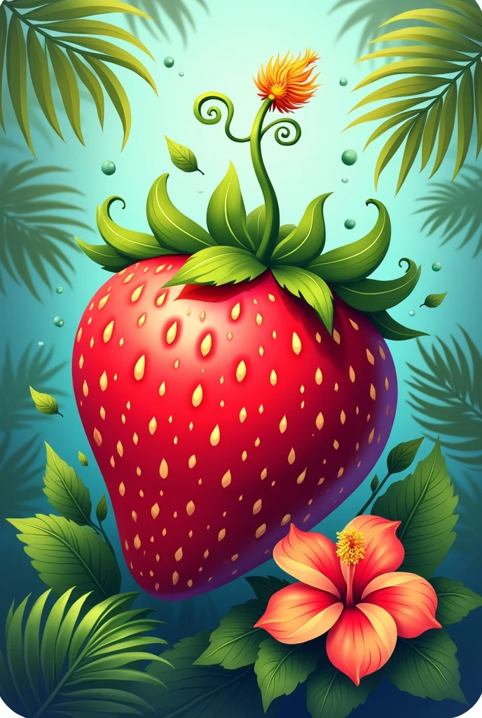make me a tropical strawberry logo