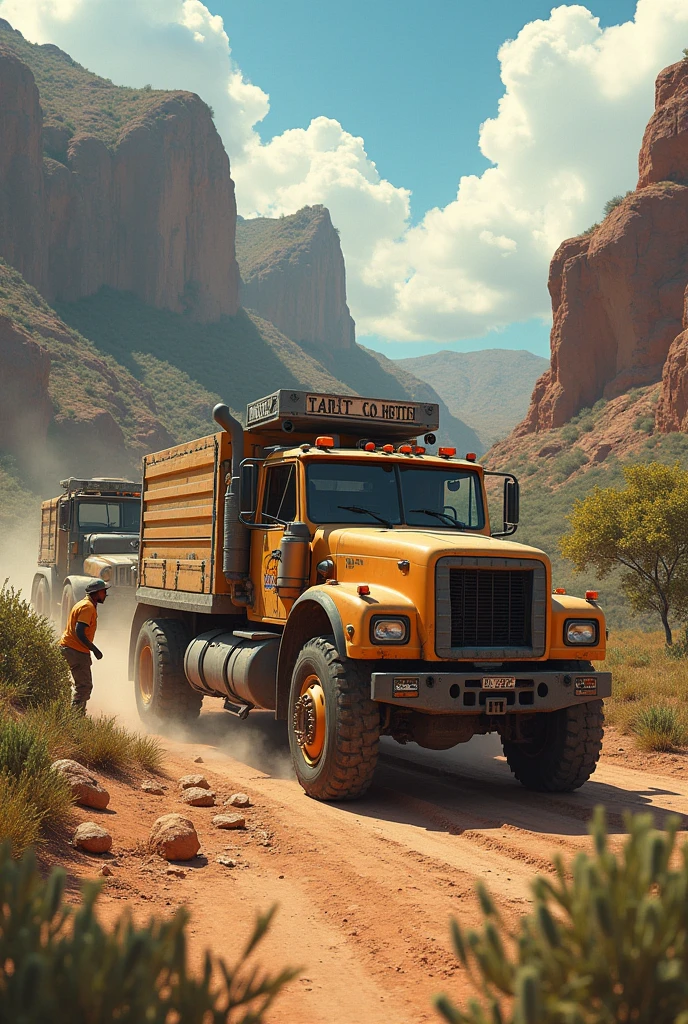 Create an image of how modern mechanics are used in the Caatinga biome