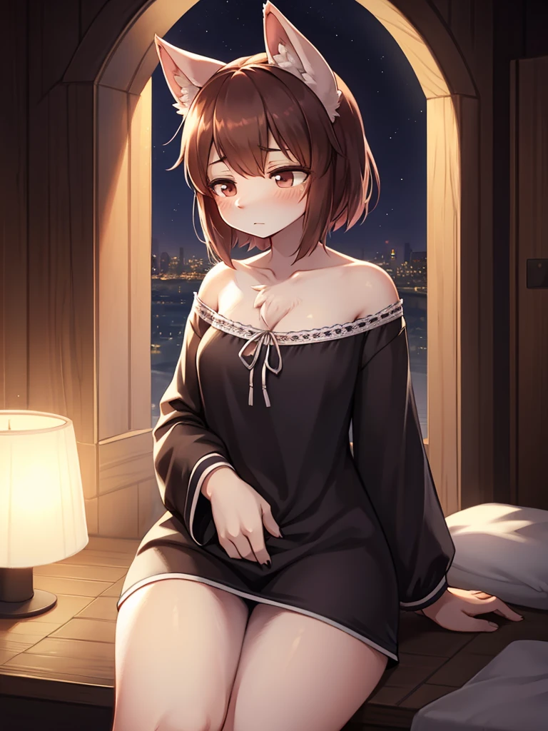 woman , Drowsiness , looking away , night wear