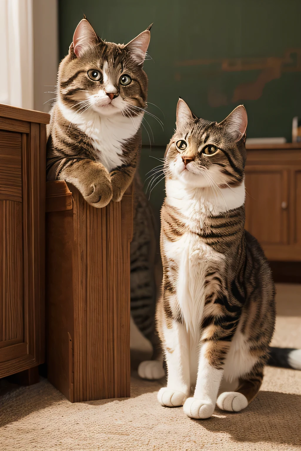 (masterpiece, Highest quality: 1.2), Super detailed, Highest detail, Cats、Standing a lot、It's a good day to go out.、At the tip of the tail、orange、Add apples