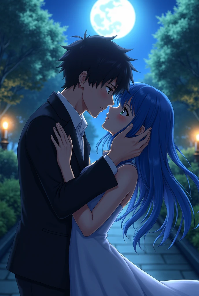 Yuuto Kiba kissing Xenovia Quarta on the mouth