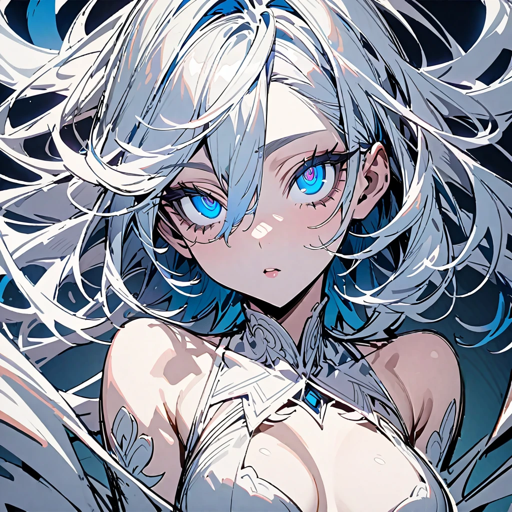 Sketch of only eyes,beautiful eyes,very detailed eyes,stylized eyes,very beautiful,blue eyes,open,only eyes,white bc,no bc,perfect body