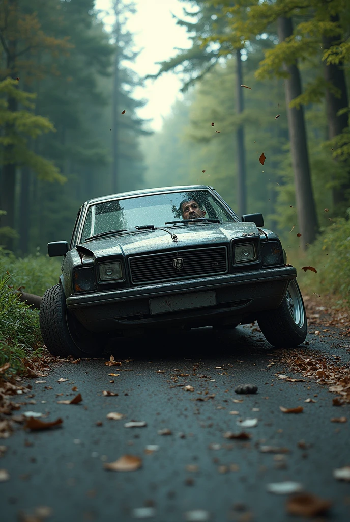 Un homme prend sa voiture fait un accidents fonce dans un arbre en pleine vitesse