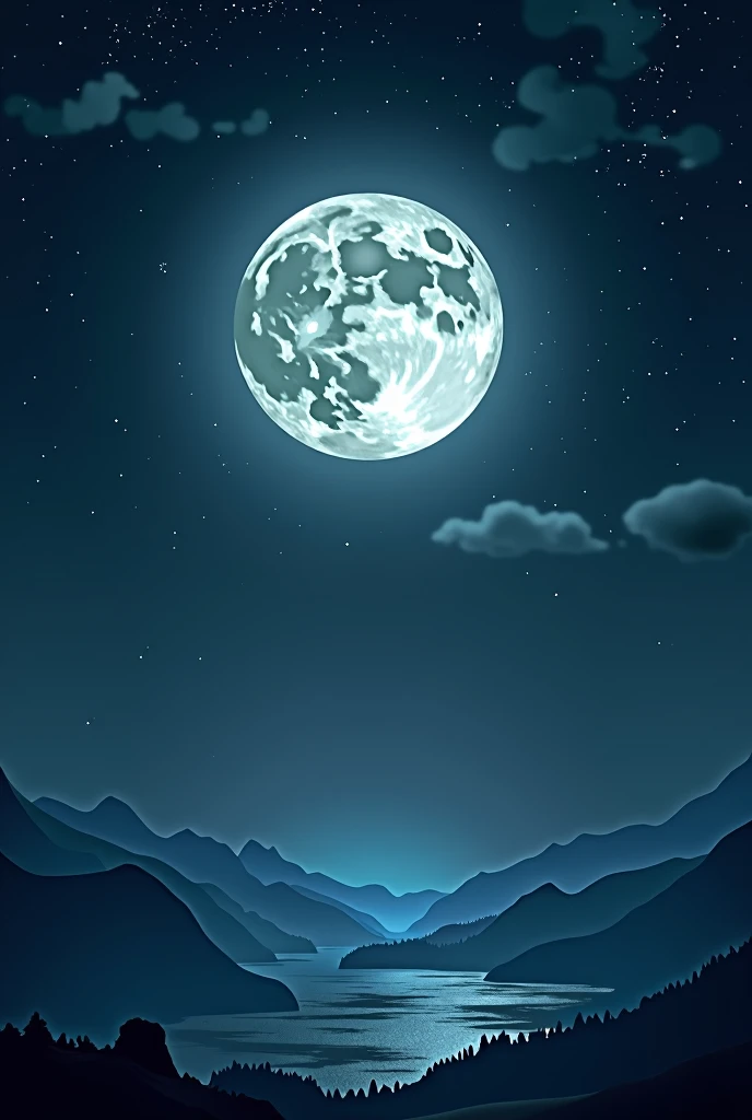 Draw a symbol of a moonlit night