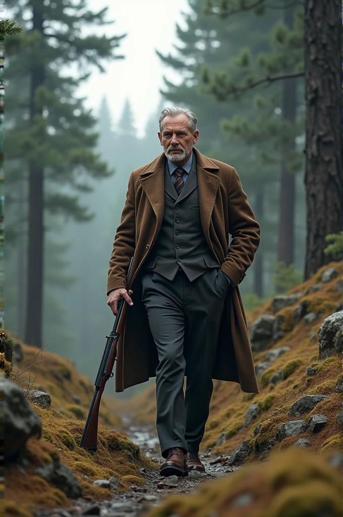 Image of a hunt and a millionaire man