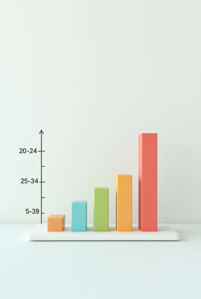 histogram with intervals of 20-24, 25-29, 30-34 and 35-39.