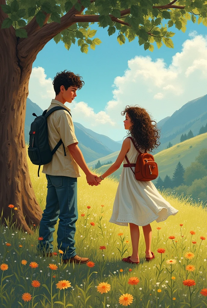 # The Cycle of the Seasons: A Youthful Love with Pitfalls and Challenges

## Chapter 1: The Beginning of a Dream In the charming town of Valle Escondido, Spring brought with it life and color. clara, a young 1 painter, I spent hours in the countryside looking for inspiration. Her curly hair and dreamy gaze reflected the sunlight.. He always carried a sketchbook under his arm., where he captured not only landscapes, but also their deepest desires.

Your friend Samuel, an intelligent and somewhat reserved boy, He accompanied her on her walks. Samuel was attracted to nature and philosophy, and often spoke of the Andean beliefs he had inherited from his family.. A clara le fascinaban sus historias sobre Pachamama, Mother Earth, and how each season had a spiritual meaning.

One day, as they sat under a flowering tree, clara sintió que era hora de hacer algo. Her friends, Sofia, Valeria and a new friend, Lucy, They were determined to help her confess her feelings for Samuel..

—clara, deberías decirle que te gusta —sugirió Sofia, with a mischievous smile.

—What if he laughs at me?? —respondió clara, nervous.

-Don&#39;t worry, We have a plan! —said Valeria, with a sparkle in his eyes.

Lucy, always optimistic, added:

—Let&#39;s go, clara! Sometimes, you just have to take risks. If you don&#39;t do it, you will never know.

## Chapter 2: The Summer Trap With the arrival of summer, The town was filled with festivities. During the feast of San Juan, Sofia, Valeria y Lucy idearon un plan para que Samuel notara a clara.

—Let&#39;s play "TRUE o reto", and you have to choose "TRUE" —dijo Sofia, mirando a clara con complicidad.

clara, without suspecting anything, accepted. When it was your turn, Valeria asked:

—clara, Who would you like to kiss at this party??

clara, feeling cornered, looked at Samuel, that was close. However, Lucy, that was attentive, decided to intervene.

—Samuel, Who would you kiss if you had to choose?? —preguntó Lucy
