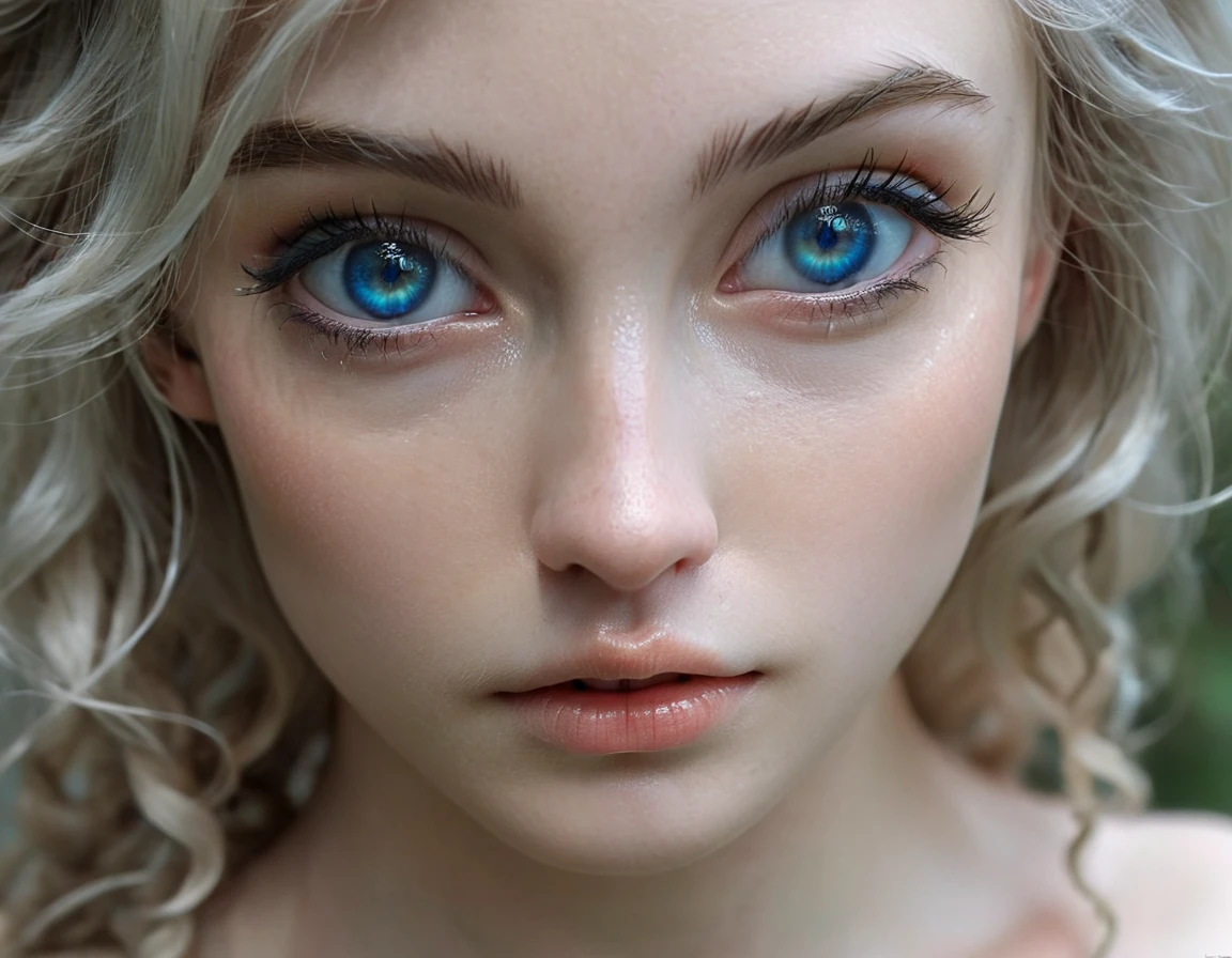 elf girl, 1, nude,angelical face,bright skin, skinny body, blue eyes, realistic eyes, wavy hair, dark fantasy film, white skin, extremely realistic photo, extremely detailed pixels and particles, sexy pose, high-angle shot, soft focus, detailed background, 4k, high resolution, full body show, high resolution background, 3d realistic render, enhance hands eyes and face, realistic hands, pose showing hands, full body show,